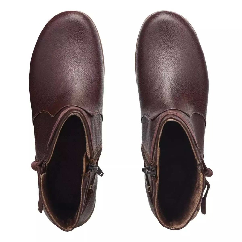 b.o.c. Born Concept Women Burgundy Leather‎ Ankle Boots Size 8 Addi